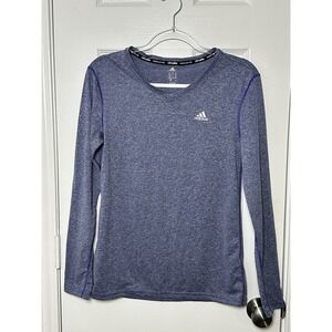 Adidas Climalite Long Sleeve Shirt Women's Size Small Heathered Purple Drifit